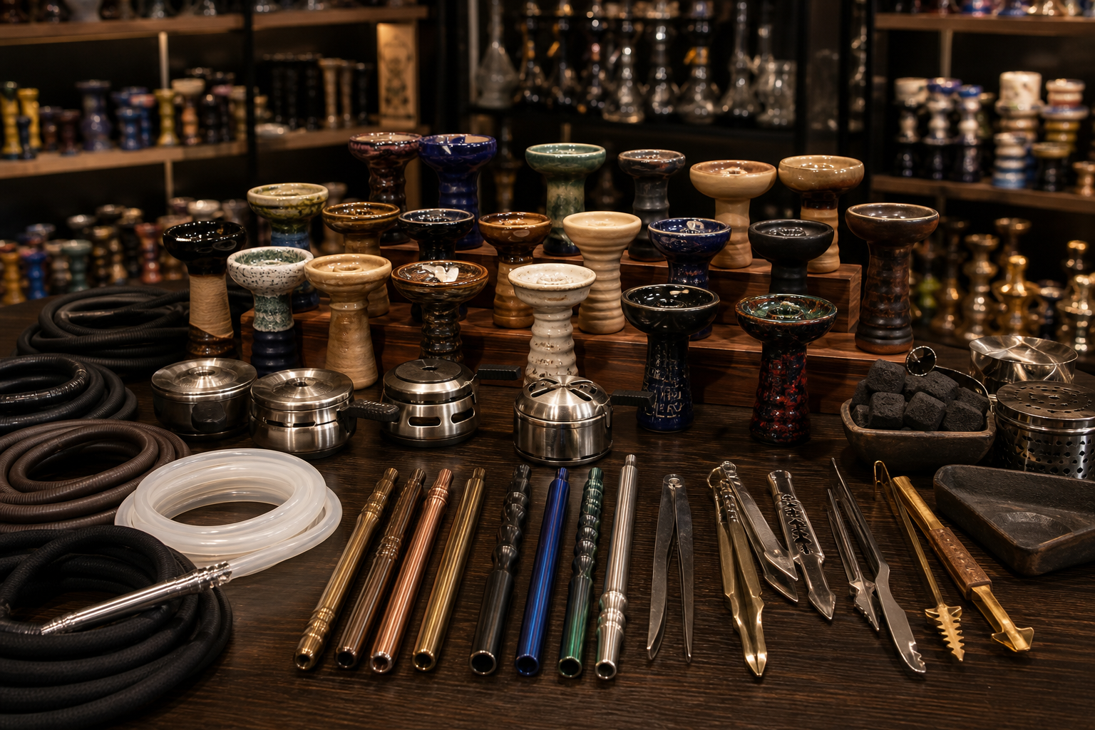 Shisha-Produkte und Zubehör in einer Auswahl des DOWNTOWN SHISHA STORE