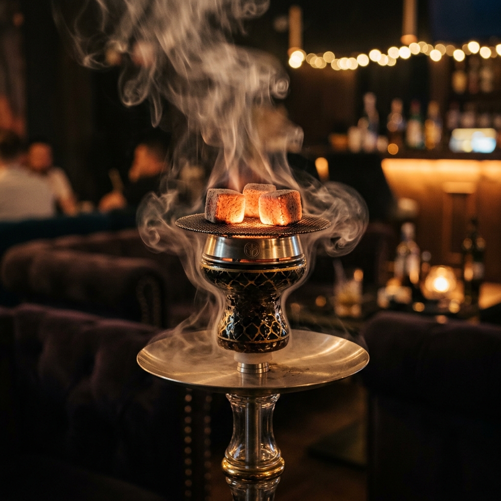 Edler Shishakopf mit glühender Kohle im DOWNTOWN SHISHA STORE